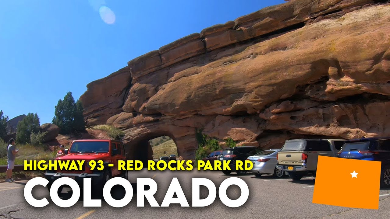 Driving up to Red Rocks Amphitheatre in Morrison, Colorado. Colorado Scenic Driving Red Rocks