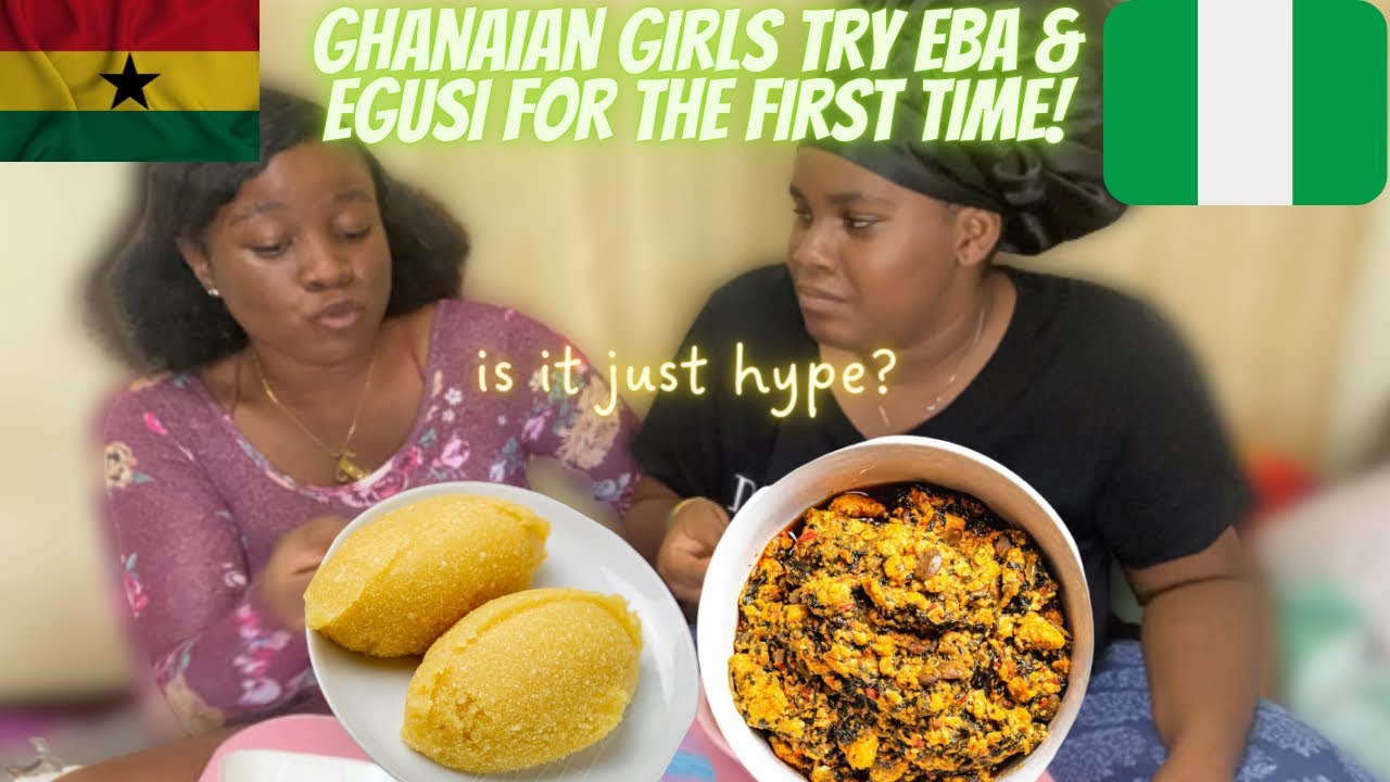 GHANAIAN STUDENTS🇬🇭TRY EBA & EGUSI🇳🇬FOR THE FIRST TIME!/Honest Review/what’s all the hype about?