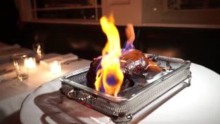 Roast Duck Flambe at Beatrice Inn