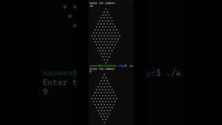 C Pattern Program in C | Diamond Star Pattern Using Nested Loops ⭐ | C Programming #shorts