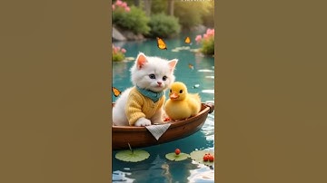 #KittenAndDuckling Adventure | Sailing to a Picnic Island 🐾🦆🌸