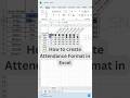 How To Create Attendance Format In Excel How To Create Attendance Format In Excel