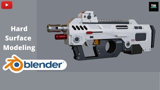From a cube to render - COMPLETE hard surface TUTORIAL for Blender. SciFi Gun Modeling Blender