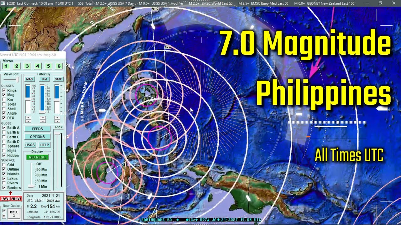 01/21/2021 7.0 Magnitude Earthquake Philippines Time Lapse Spectros