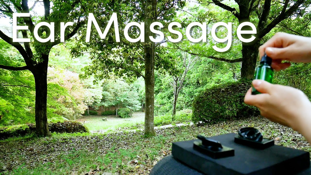 Public ASMR 山で耳のオイルマッサージ・風の音・鳥のさえずり・ホワイトノイズ | 山でお昼寝