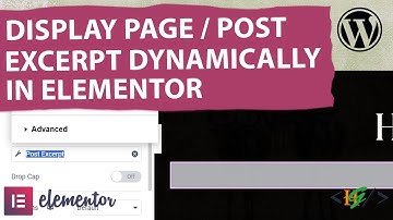 How to Display Post / Page Excerpt Dynamically in Elementor WordPress | Dynamic Tags