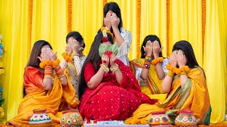 Pre Holud |Haldi decoration ideas at home | Haldi Makeup And Jewellery Idea |হলুদে আদা গুড় অনুষ্ঠান