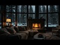 No Ads Fireplace Blizzard ASMR - Snow Storm Sound Sleep With Fireplace Burning For Deep Sleeping