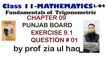 11th Class Math( FSc Math part 1), Chapter 09  Exercise 9.1 Question no 01 L-04