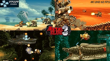 Metal Slug 3 HD [PSP Emulator] PPSSPP V1.1 For PC Gameplay Mission 1 UPSCALE To 4K 60 FPS ARAF XPLAY
