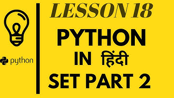 Set Part 2| Learn Python in Hindi(2020) | mobile and pc