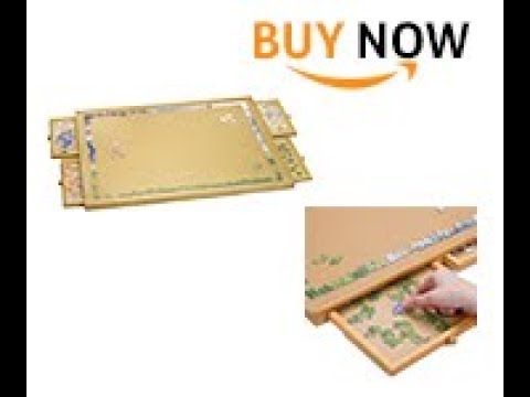 Bits and Pieces - Jumbo Size Wooden Puzzle Plateau-Smooth Fiberboard Work Surface - Four Sliding