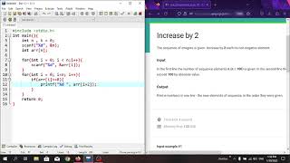  Increase by 2 in C programming language. #Eolymp problem 904.