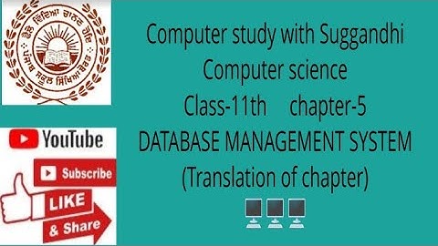 PSEB class-11th chapter-5 DATABASE MANAGEMENT SYSTEM (Translation of chapter)