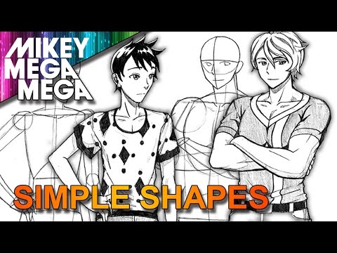 How To Draw MALE ANIME MANGA CHARACTERS From BASIC SHAPES