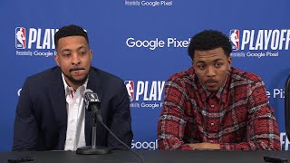 CJ McCollum & Trey Murphy III | Pelicans-Thunder Game 1 Postgame | 2024 NBA Playoffs