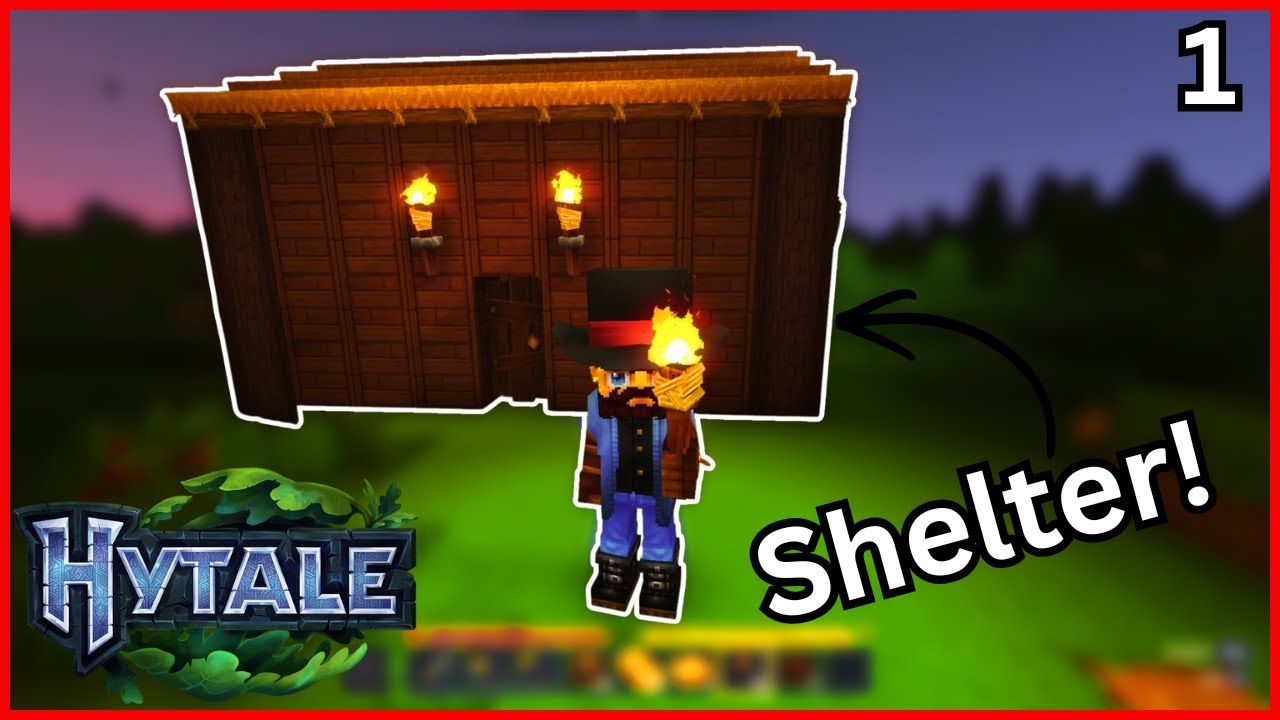 Building a Base to Survive the Night! Lets Play Hytale (Part #1)