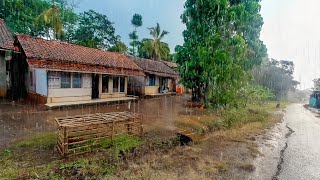 Walking in the Rain in a Beautiful Village|ASMR Rain Sounds to Accompany Your Break Time