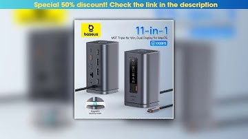 Limited Baseus USB C Hub to DP 4K@60Hz HDMI DisplayPort 11-IN-1 Docking Station Triple Display RJ45