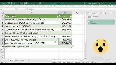 Extract Dates from Sentences Located anywhere in a Cell in Excel