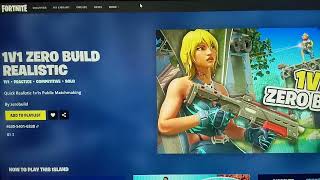 Fortnite 1V1 ZERO BUILD REALISTIC Map Code (New PRACTICE COMPETITIVE Fortnite Island)!