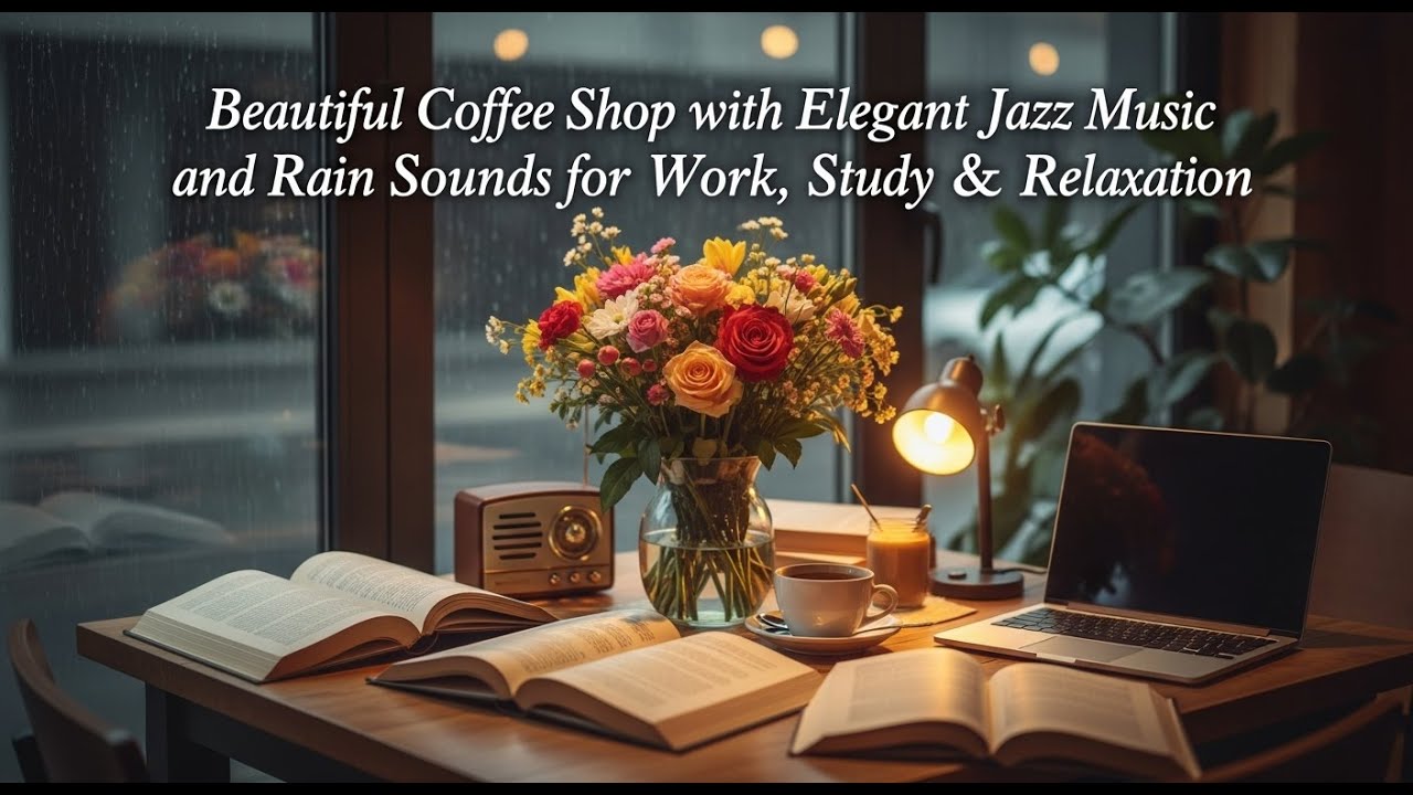 Beautiful Coffee Shop with Elegant Jazz Music and Rain Sounds for Work, Study & Relaxation | 01