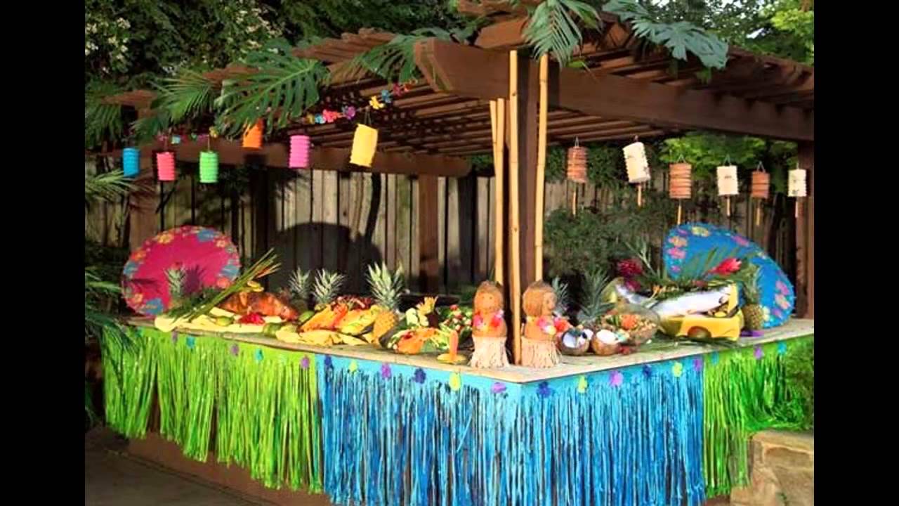 Colorful Hawaiian party decorations YouTube