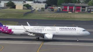 Hawaiian N214HA Airbus A321neo Takeoff Portland (PDX) Hawaiian N214HA Airbus A321neo Takeoff Portland (PDX)