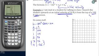 Algebra 2 - 4 - Projectile Motion