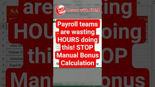 Payroll teams are wasting HOURS doing this! STOP Manual Bonus Calculation #excel #payroll #shorts