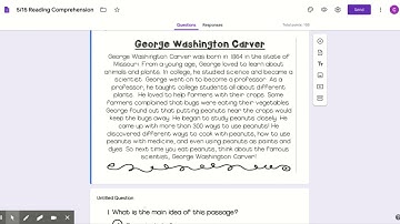 5/15 Reading Comprehension - Google Forms