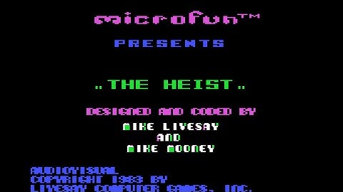 The Heist longplay w/ cheats (Apple II - Micro-fun)