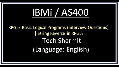 IBMi (AS400) - string reverse program in rpgle | rpgle programming tutorial |  as400 for beginners |