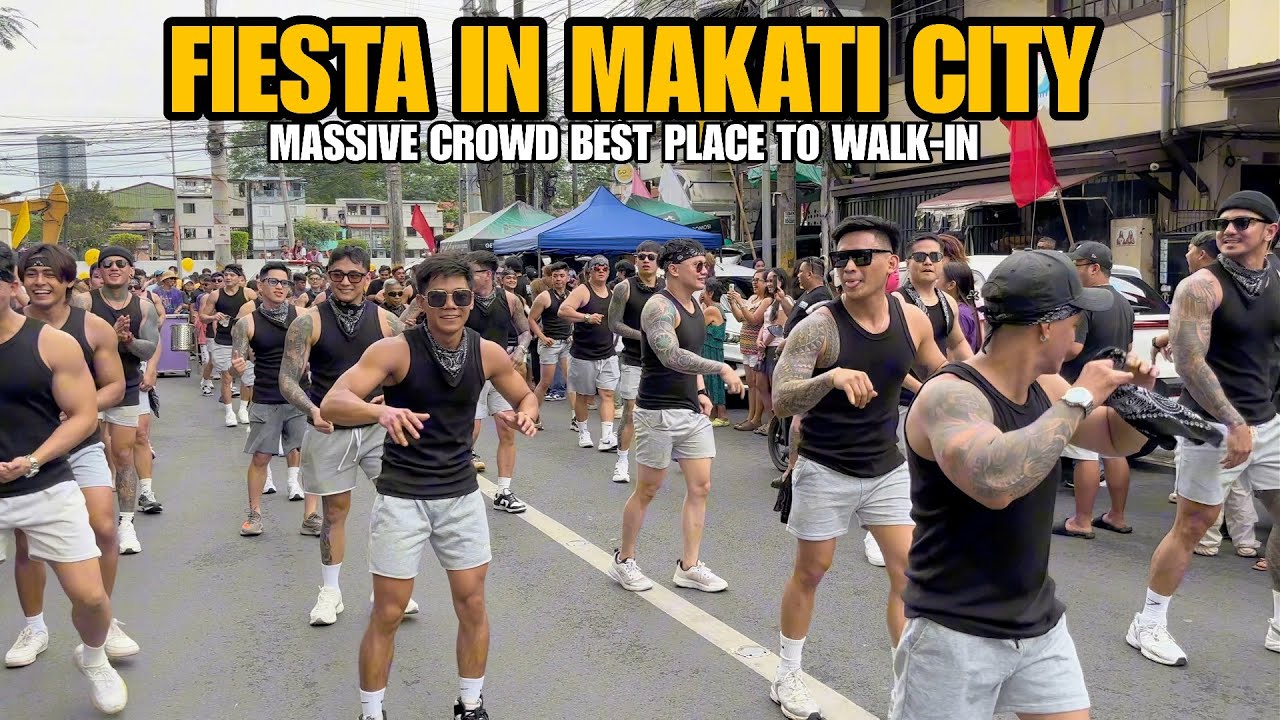 FIESTA IN MAKATI CITY | MASSIVE CROWD WALKING TOUR MAKATI PHILIPPINES[4K]