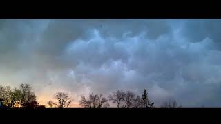 Mammatus clouds and powerful supercell storm updraft - April 17, 2025
