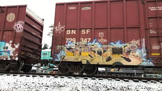 FREIGHT TRAIN GRAFFITI BENCHING FOUR TWENTY 2023. (TCCS #193)