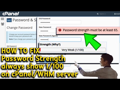 How to Fix password strength always show 1/100 on cPanel/WHM server?
