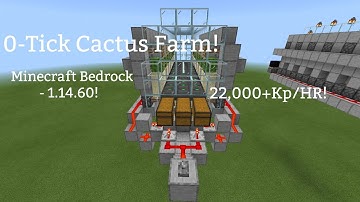 Minecraft Bedrock |0-Tick Cactus Farm - 1.16.0/1.14.60!| Upgrade EP 1| 22,000+Kp/HR!!