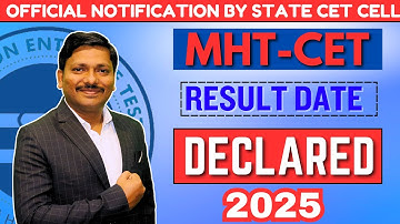 MHT-CET 2025 RESULTS DATE CONFIRMED OFFCIALLY BY STATE CET CELL | LATEST UPDATE-RESULT | DINESH SIR