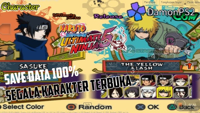 AetherSX2  Naruto Ultimate Ninja 5 (100% Save Data) + MMC 64MB 
