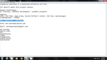 Signature Searching in a Networked Collection of Files | IEEE | IEEE projects