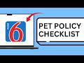 Motel 6 Pet Policy Quick Checklist Before Check-In