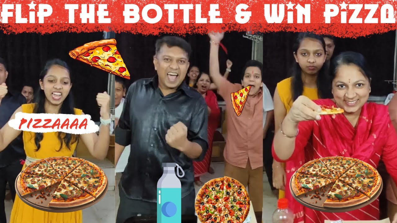 Filp The Bottle & Win Pizza Challenge 🍕! 