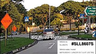 20may2026   #SLL8607S mitsubishi lancer fail to stop and give way at zebra crossing hit cyclist