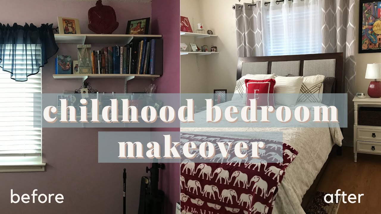 AFFORDABLE GUEST BEDROOM MAKEOVER// Childhood Bedroom Transformation ...