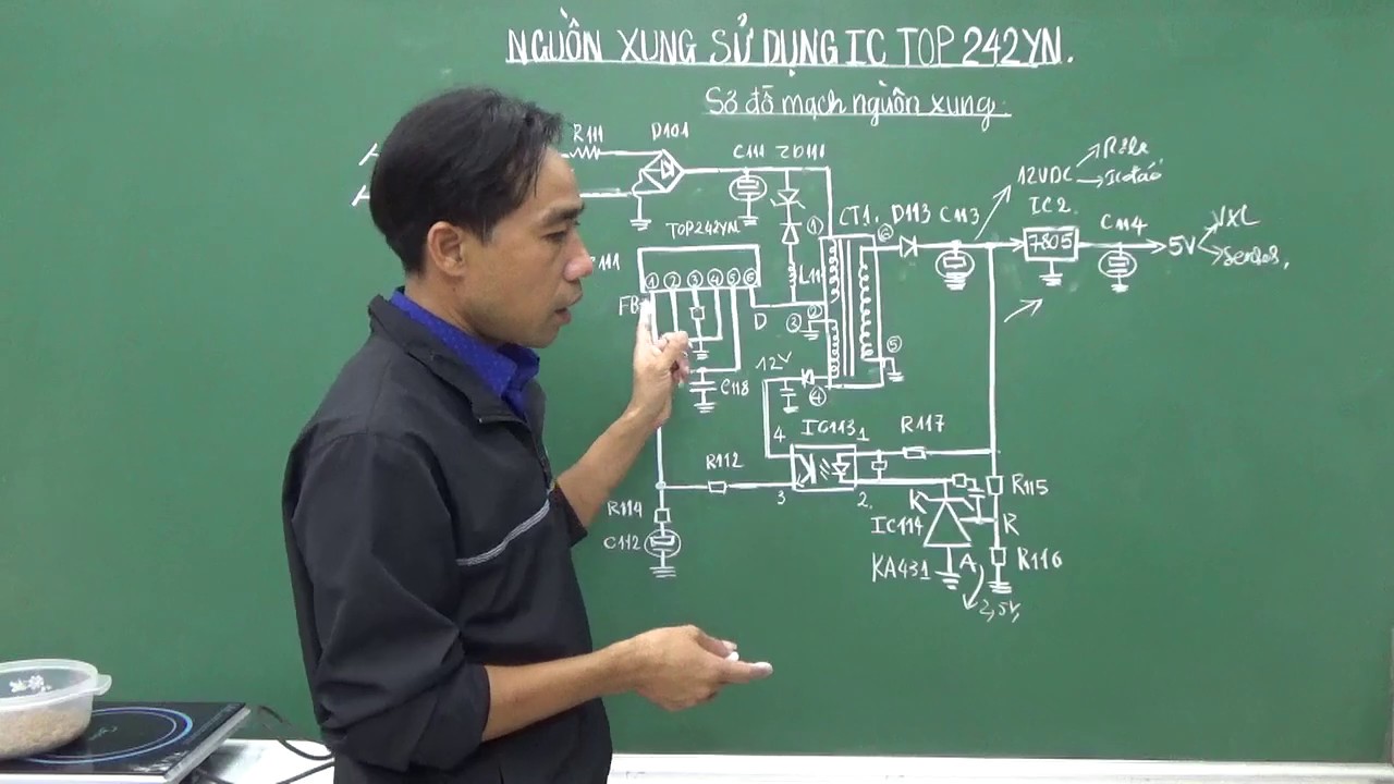 Sửa chữa nguồn xung dùng ic nguồn top242yn, sơ đồ... - youtube