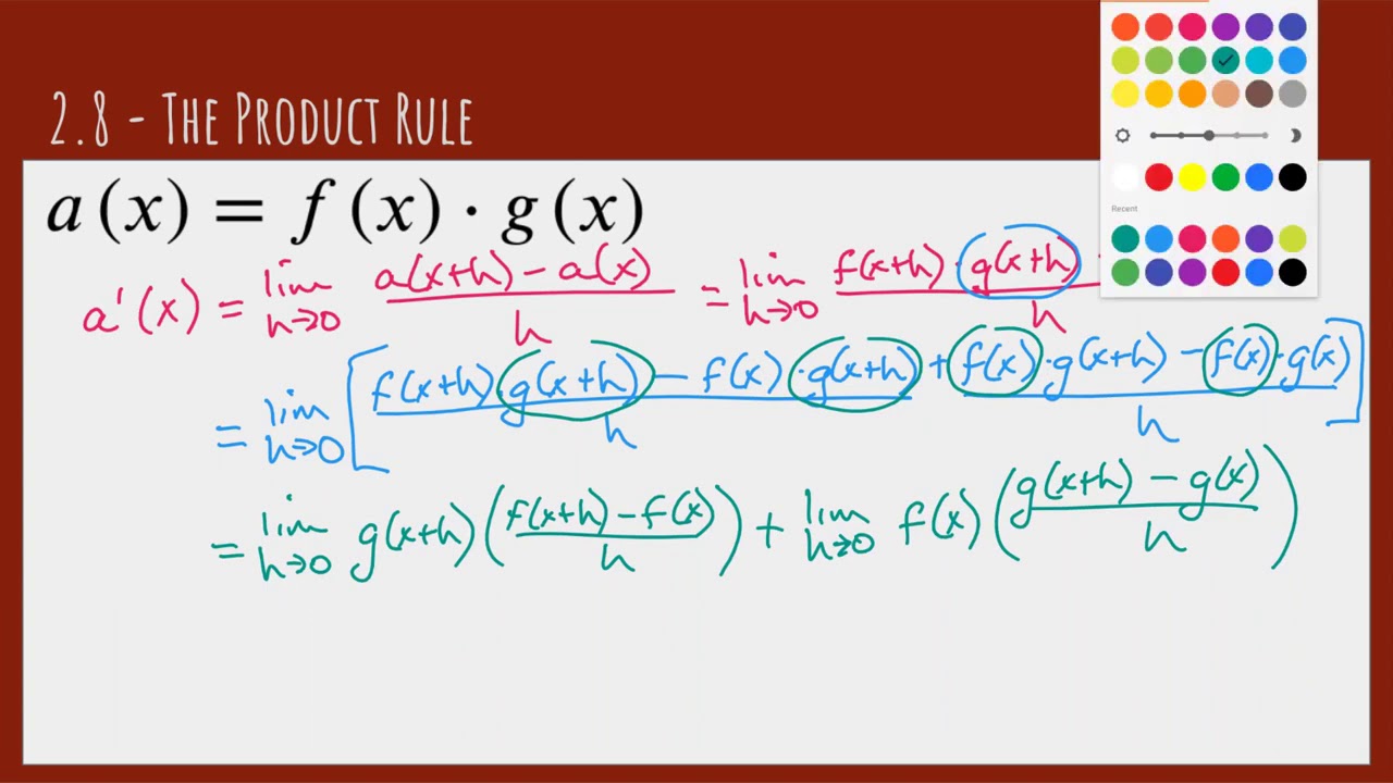 2.8 - The Product Rule