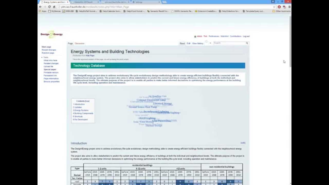 First Prototype of Database from Design4Energy Project