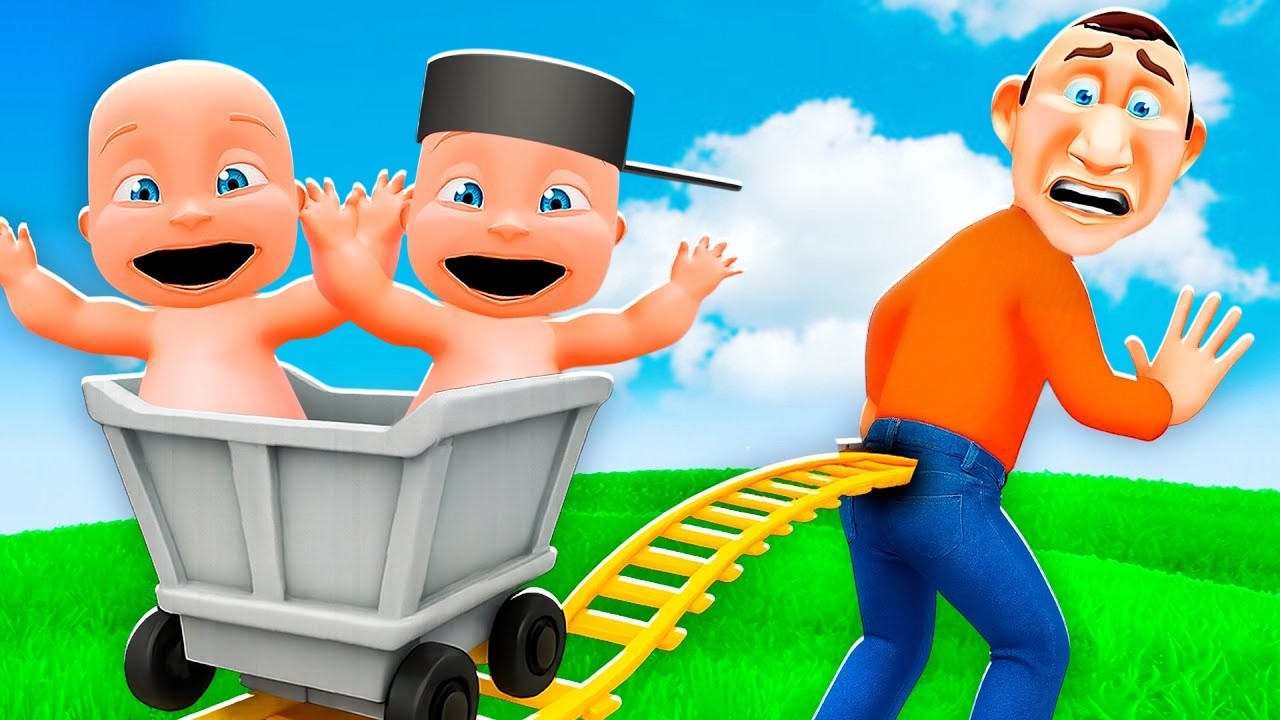 Baby & Brother CART RIDE Into DADDY!