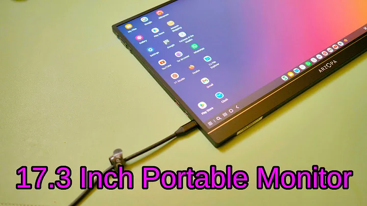 ARZOPA A1M 17.3 inch Portable Monitor, 1920×1080 FHD IPS Kickstand Monitor for Laptop, HDMI USB C